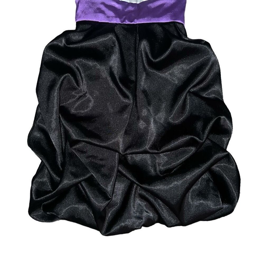 IZ BYER DRESS Color Block Junior Ruffle White Purple Black Tie Back Dress Size 5 - Picture 4 of 8